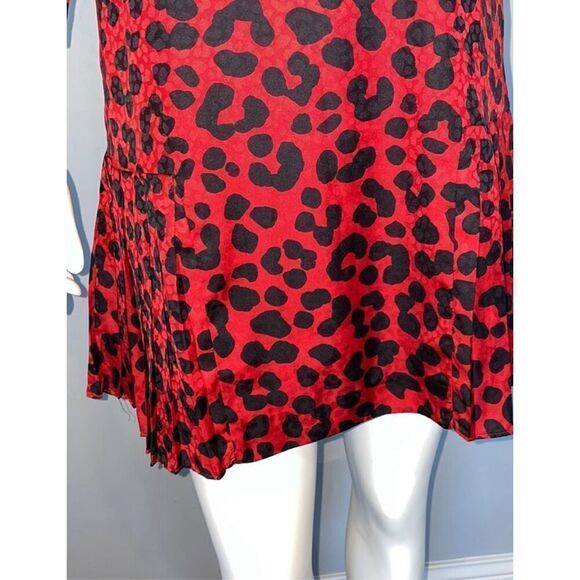 NWT $149 Ann Taylor Women's Size 6 Cheetah Print Pleated Shift Dress - Picture 8 of 9